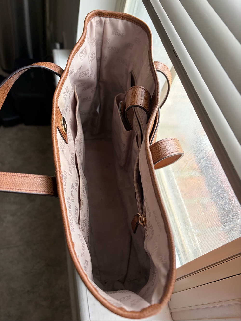Michael Kors Cognac Pebbled Leather Tote - Picture 4 of 4